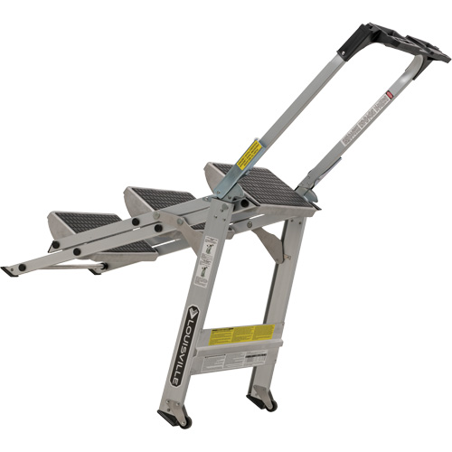 &eacute;chelle escabeau avec roues pivotantes, 3 marches, 34" x 22" x Hauteur 50,75" Quali-T-Solutions
