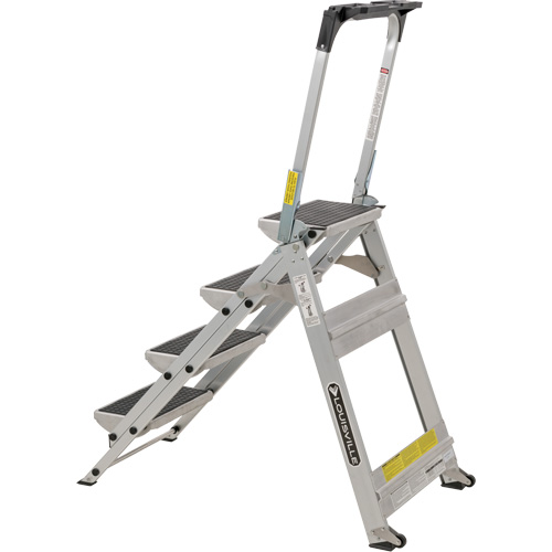 Tilt & Roll Step Stool Ladder, 4 Steps, 44.25" x 22.13" x 59" High Quali-T-Solutions