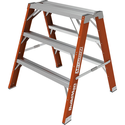 Escabeau chevalet &eacute;tabli Buildman, 3' ha x 34,75" la x 33,25" pr, Capacit&eacute; de 300 lb, Fibre de verre Quali-T-Solutions