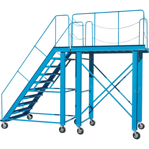 Snow Ladder, Steel, 10 Steps, 99" H, 85-1/2" D, 48" Step, Serrated Quali-T-Solutions