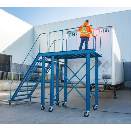 Snow Ladder, Steel, 10 Steps, 99" H, 85-1/2" D, 48" Step, Serrated Quali-T-Solutions
