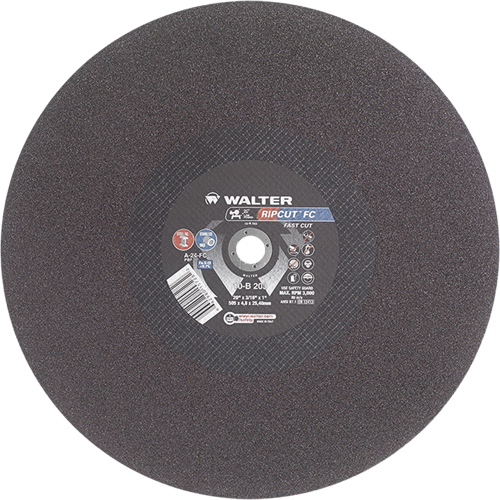 Ripcut Stainless Steel & Steel Cut-Off Wheel for Stationary Saws, 20" x 3/16", 1" Arbor, Type 1, Aluminum Oxide, 3000 RPM Quali-T-Solutions
