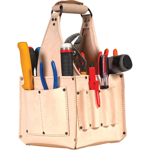 Electrical & Maintenance Tool Pouches, Leather, 17 Pockets, Beige Quali-T-Solutions
