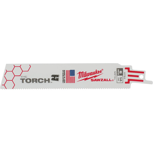Lames The Torch Sawzall, Bim&eacute;tal, 14 Dents par pouce, 6" lo x 1" la Quali-T-Solutions