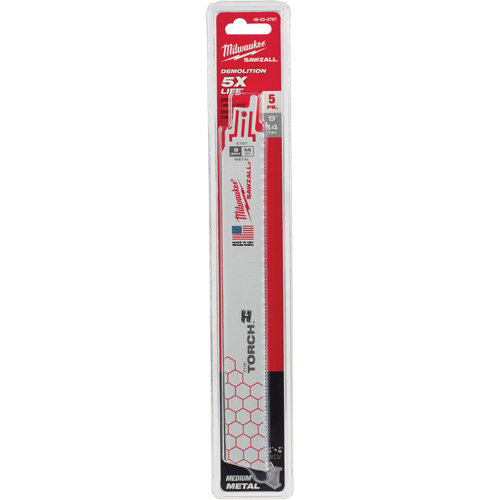 Lames The Torch Sawzall, Bim&eacute;tal, 14 Dents par pouce, 9" lo x 1" la Quali-T-Solutions