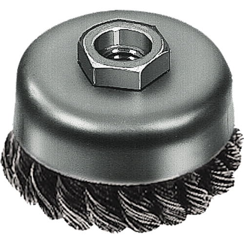 Knot Wire Cup Brush, 3" Dia. x 5/8"-11 Arbor Quali-T-Solutions