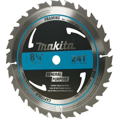 Lame de scie circulaire pour charpente &agrave; pointes au carbure, 8-1/4", 24 dents, Pour Bois Quali-T-Solutions
