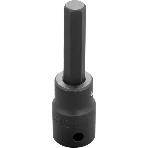 Socket Bit, Hex, 10 mm x 3-1/4" L, 1/2" Drive Quali-T-Solutions