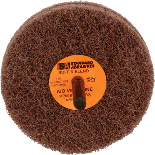 Standard Abrasives 2-Ply Buff & Blend Wheel, 3" Dia. x 2" W, 1/4" Arbor, Aluminum Oxide Quali-T-Solutions