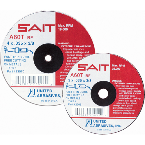 Cut-Off Wheel, 4" x 0.045", 5/8" Arbor, Type 27, Aluminum Oxide, 13500 RPM Quali-T-Solutions