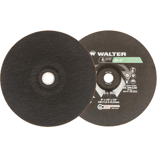Depressed Centre Grinding Wheels - Aluminium Type 27, 9" x 1/8", 7/8" Arbor, Type 27 Quali-T-Solutions