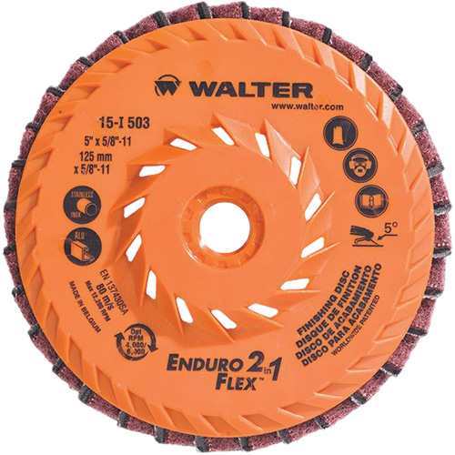 Meule &agrave; lamelles Enduro-Flex 2-in-1, 5" x 5/8"-11, Grain 80, C&eacute;ramique Quali-T-Solutions