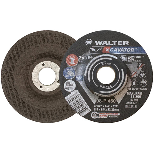 Meule XCAVATOR, 4-1/2" x 1/4", Arbre 7/8", Zirconium, Type 27 Quali-T-Solutions