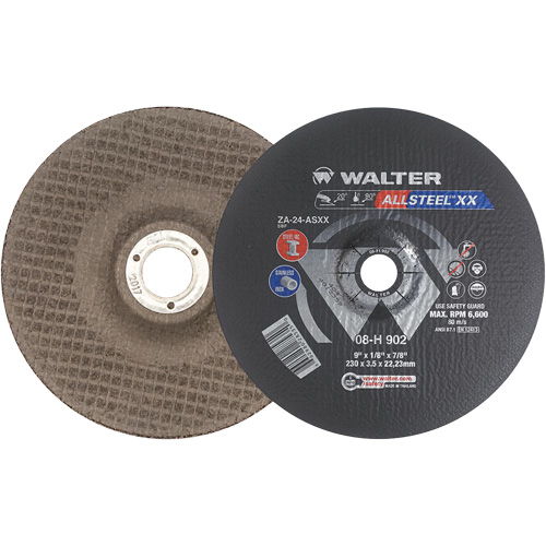 Meules &agrave; moyeu d&eacute;port&eacute; ALLSTEEL XX, 9" x 1/8", Arbre 7/8", Type 27 Quali-T-Solutions