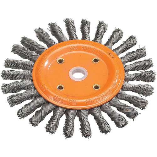 Knot-Twisted Wire Bench Wheel, 6" Dia., 0.0118" Fill, 5/8" Arbor, Steel Quali-T-Solutions