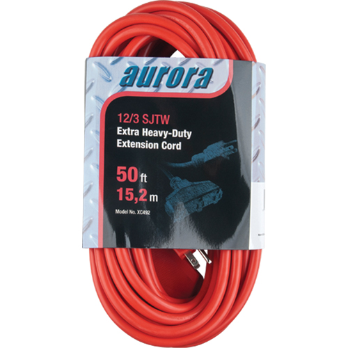Vinyl Extension Cord, Outdoor, SJTW, 12/3 AWG, 15 A, 3 Outlet(s), 50' Quali-T-Solutions