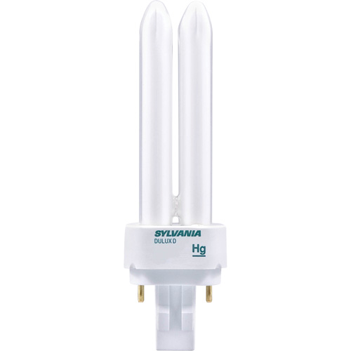 Lampe fluorescente compacte &agrave; tube double Dulux D pr&eacute;chauff&eacute;e, D (T4), 26 W, 4100 K, Base G24Q-3, 10 000 h Quali-T-Solutions