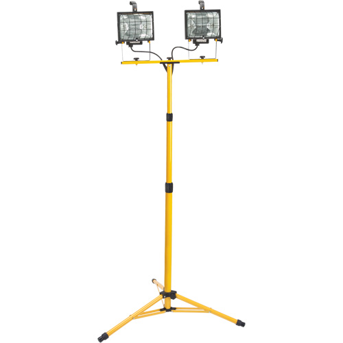 Twin-Head Work Light, Halogen, 500 W, 16000 Lumens, Steel Housing Quali-T-Solutions