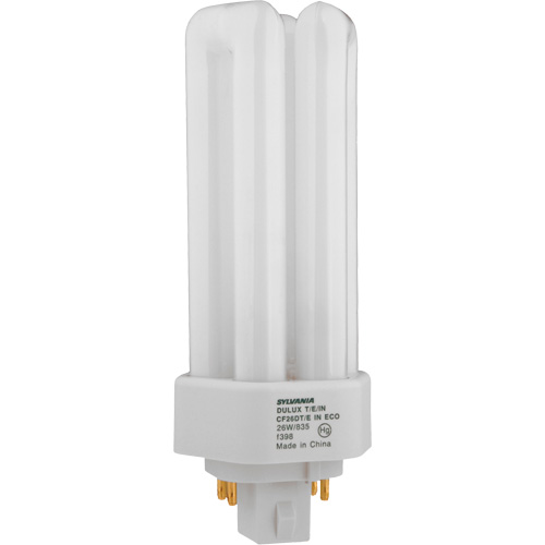 Dulux&reg; D/E/IN Amalgam Triple-Tube Compact Fluorescent Lamp, T (T4), 26 W, 4100 K, G24Q-3 Base, 16000 hrs. Quali-T-Solutions