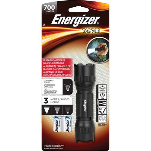 TAC 700 Flashlight, LED, 700 Lumens, CR123 Batteries Quali-T-Solutions