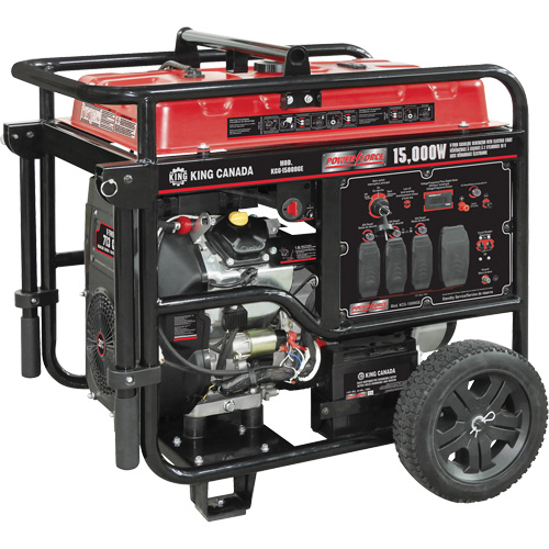 G&eacute;n&eacute;ratrice &agrave; essence &agrave; deux cylindres en V, 15 000 W de surtension, 12 500 W nominale, 120 V/240 V, R&eacute;servoir de 40 L Quali-T-Solutions