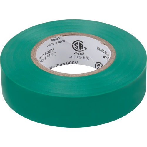 Ruban isolant, 19 mm (3/4") x 18 m (60'), Vert, 7 mils Quali-T-Solutions
