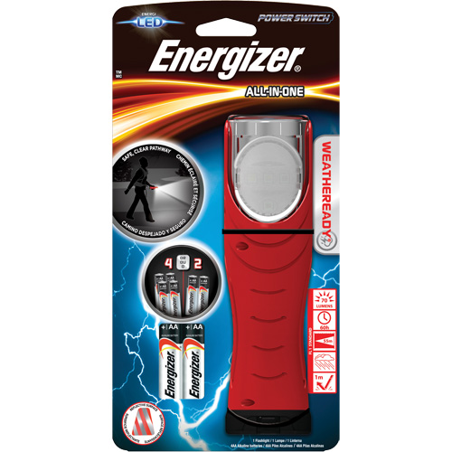 Lampe tout-en-un Weatheready, DEL, Piles AA, Aluminium/Plastique/Polym&egrave;re/Caoutchouc Quali-T-Solutions