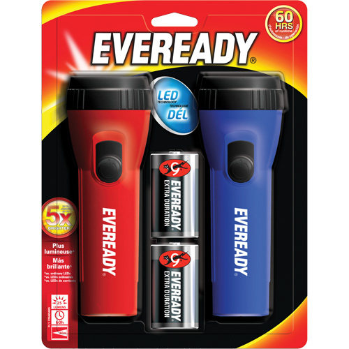 Trousse de lampe de poche &agrave; usage g&eacute;n&eacute;ral Eveready, DEL, 25 lumens, Piles D Quali-T-Solutions
