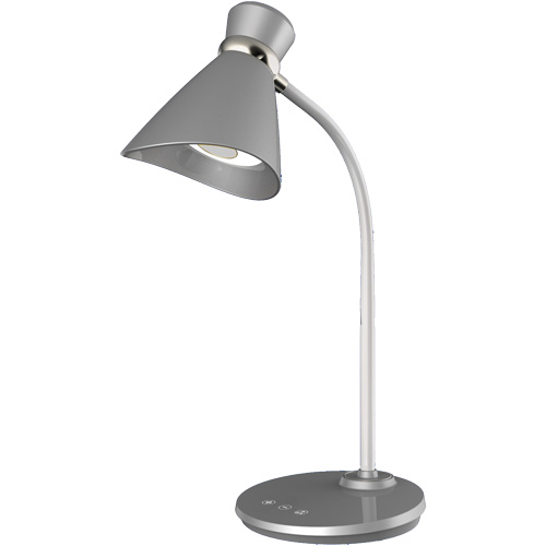 Lampe de bureau, 6 W, DEL, Col 16", Argent Quali-T-Solutions