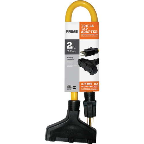 Fiche &agrave; trois prises, Ext&eacute;rieur, STW, AWG 12/3, 15 A, 3 prise(s), 2' Quali-T-Solutions