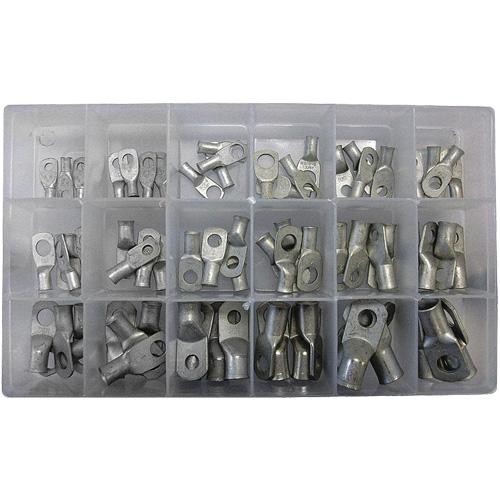 Trousse de cosses &agrave; anneau tubulaires plaqu&eacute;es d'&eacute;tain 72 morceaux Quali-T-Solutions