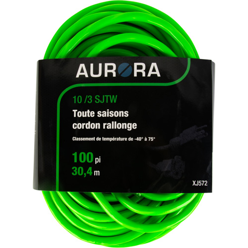 Industrial Extension Cord, All-Weather, SJTW, 10/3 AWG, 15 A, 100' Quali-T-Solutions