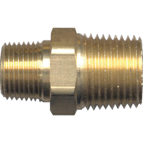 Mamelon de r&eacute;duction hexagonal, Laiton, 1/2" x 3/8", NPT x NPT Quali-T-Solutions