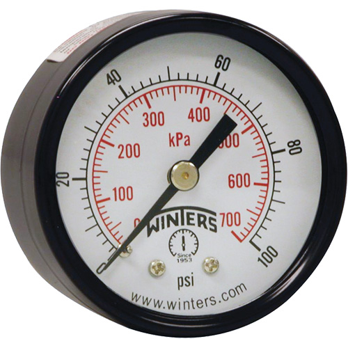 Economy Pressure Gauge, 2" , 0 - 160 psi, Back Mount, Analogue Quali-T-Solutions