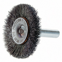 Brosses rotatives &agrave; fils cr&ecirc;p&eacute;s a/arbre 1/4", 3" dia., Fils 0,014", Arbre 1/4" Quali-T-Solutions