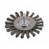 Knot Wire Wheel Brushes - Standard Twist Knot with 1/4" Shank, 3" Dia., 0.014" Fill, Steel Quali-T-Solutions