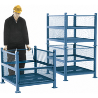 Open Mesh Containers, 2 Drop Gates, 2500 lbs. Capacity, 34.5" W x 40.5" D x 32.25" H Quali-T-Solutions