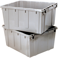Contenant emboîtable, 21,1" la x 17,7" p x 12" h, Gris Quali-T-Solutions