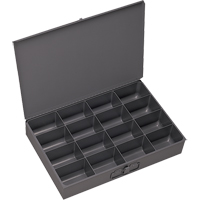 Boîtes &agrave; fond courb&eacute;, Acier, 16 compartiments, 13-3/8" la x 9-1/4" p, 2" h, Gris Quali-T-Solutions