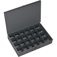 Boîtes &agrave; fond courb&eacute;, Acier, 24 compartiments, 13-3/8" la x 9-1/4" p, 2" h, Gris Quali-T-Solutions
