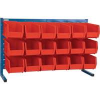 Louvered Rack with Bins, 18 Bins, 36" W x 8-1/4" D x 22" H Quali-T-Solutions