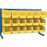 Louvered Rack with Bins, 18 Bins, 36" W x 8-1/4" D x 22" H Quali-T-Solutions