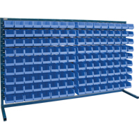 Louvered Rack with Bins, 144 Bins, 72" W x 15" D x 40" H Quali-T-Solutions