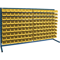 Louvered Rack with Bins, 144 Bins, 72" W x 15" D x 40" H Quali-T-Solutions