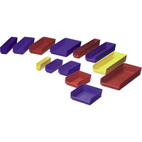 Bacs de rangement pour tablettes, 8-3/8" la x 4" H x 17-7/8" p, Bleu, Capacit&eacute; 40 lb Quali-T-Solutions