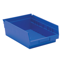 Bacs de rangement pour tablettes, 8-3/8" la x 4" H x 11-5/8" p, Bleu, Capacit&eacute; 30 lb Quali-T-Solutions