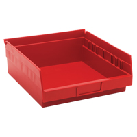 Bacs de rangement pour tablettes, 11-1/8" la x 4" H x 11-5/8" p, Rouge, Capacit&eacute; 30 lb Quali-T-Solutions