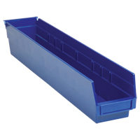 Bacs de rangement pour tablettes, 4-1/8" la x 4" H x 23-5/8" p, Bleu, Capacit&eacute; 50 lb Quali-T-Solutions