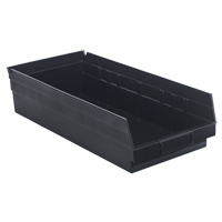 Bac pour &eacute;tag&egrave;re &eacute;conomique, 8-3/8" la, 4" h x 17-7/8" p, Noir Quali-T-Solutions