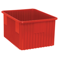 Divider Box&reg; Containers, Plastic, 22.5" W x 17.5" D x 12" H, Red Quali-T-Solutions